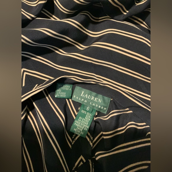 Lauren Ralph Lauren 100% silk navy maxi skirt size 6 - Picture 3 of 3